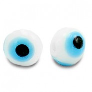 Evil Eye glaskraal 8mm Wit